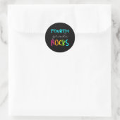 Vierde graad Rocks Team 4e graad leraar Ronde Sticker (Tas)