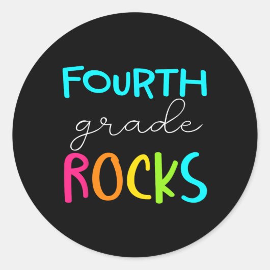 Vierde graad Rocks Team 4e graad leraar Ronde Sticker (Voorkant)
