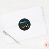 Vierde graad Rocks Team 4e graad leraar Ronde Sticker (Envelop)