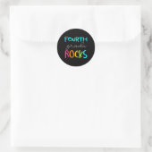 Vierde graad Rocks Team 4e graad leraar Ronde Sticker (Tas)