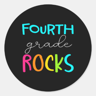 Vierde graad Rocks Team 4e graad leraar Ronde Sticker