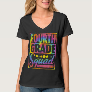 Vierde graad vierkant kleurstof weer naar school t-shirt