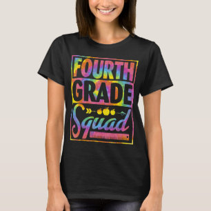 Vierde graad vierkant kleurstof weer naar school t-shirt