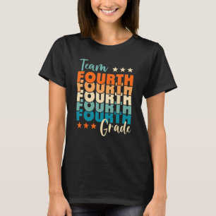 Vierde Grade Vibes Team 4e Grade Retro 1e Dag van T-shirt
