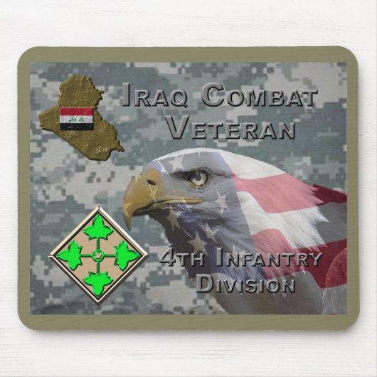 Vierde infanteriediv Irak Combat Veteran Muismat (Voorkant)