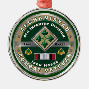 Vierde infanteriedivisie Afghanistan Veteraan Metalen Ornament