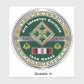 Vierde infanteriedivisie Afghanistan Veteranenauto Sticker (Vel)