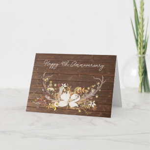 Vierde Jubileum Deer Antler Bouquet Kaart
