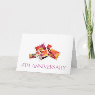 Vierde Jubileum gemengde rozenbouquet Kaart