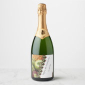 Vierde Jubileum Vruchten en bloemen Sparkling Wijnetiket (Voorkant)