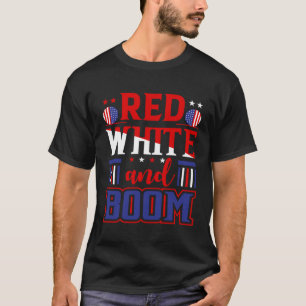 Vierde juli 4 juli Rood Wit en Boom T-shirt