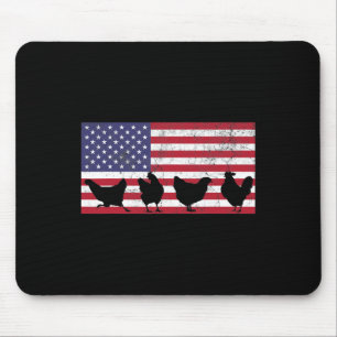 Vierde Juli 4e Kip Hen Boerderij Amerikaanse Vlag Muismat