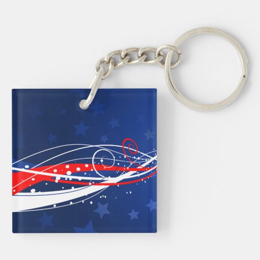 Vierde juli Abstract Sleutelhanger (Achterkant)
