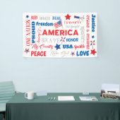 Vierde juli Amerika Verenigde Staten woorden Geper Spandoek (Beurs)
