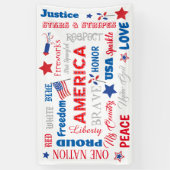 Vierde juli Amerika Verenigde Staten woorden Geper Spandoek (Verticaal)