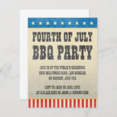  vierde juli Amerikaanse BBQ Party Kaart (Voorkant / Achterkant)