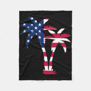 Vierde juli Amerikaanse Patriottische vlag op Palm Fleece Deken