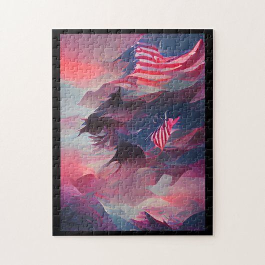 Vierde juli Amerikaanse vlag digitale abstracte ku Legpuzzel (Verticaal)