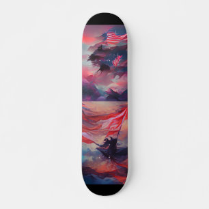 Vierde juli Amerikaanse vlag digitale abstracte ku Skateboard