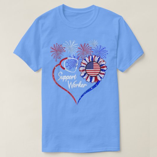 Vierde juli Amerikaanse vlaggen - Zondag T-shirt (Design voorkant)