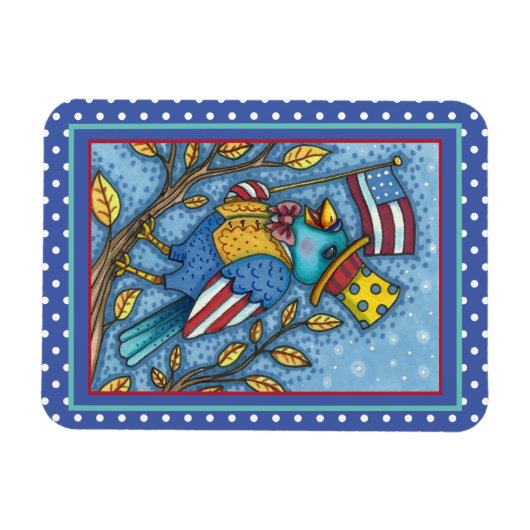 VIERDE JULI BLUEBIRD TWEET, AMERIKAANSE VLAG VS MAGNEET (Horizontaal)