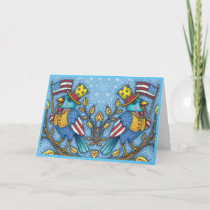 VIERDE JULI BLUEBIRD TWEET, AMERIKAANSE VLAGVERKLA FEESTDAGEN KAART