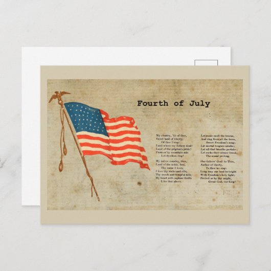 Vierde juli briefkaart (Voorkant / Achterkant)