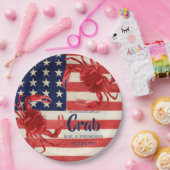  vierde juli Crab Boil Summer Party Papieren Bordje (Feest)