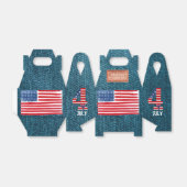 Vierde juli Denim Blue Favor Box Bedankdoosjes (Uitgevouwen)
