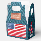 Vierde juli Denim Blue Favor Box Bedankdoosjes (Geopend)