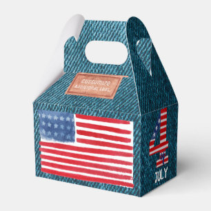 Vierde juli Denim Blue Favor Box Bedankdoosjes