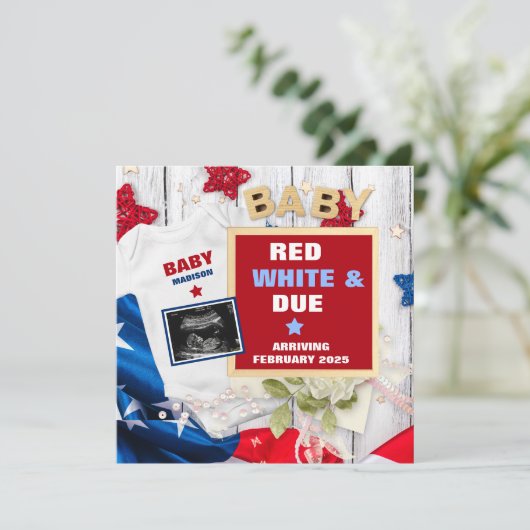 Vierde juli Digitale zwangerschapsaankondiging Aankondiging (Staand voorkant)