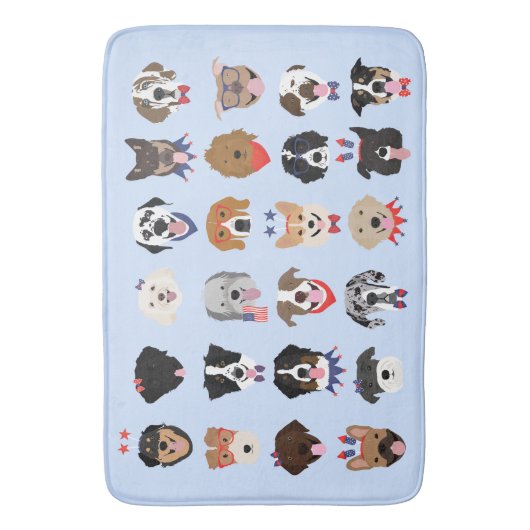 Vierde juli Dog Faces Badmat (Voorkant Verticaal)