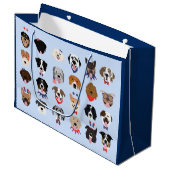 Vierde juli Dog Faces Groot Cadeauzakje (Voorkant Gekanteld)