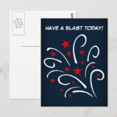 Vierde juli Fireworks Briefkaart (Voorkant / Achterkant)