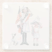 Vierde juli glazen onderzetter (Achterkant)