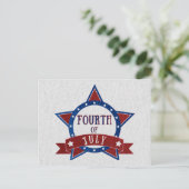 Vierde Juli Glitter Briefkaart (Staand voorkant)