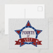 Vierde Juli Glitter Briefkaart (Voorkant / Achterkant)