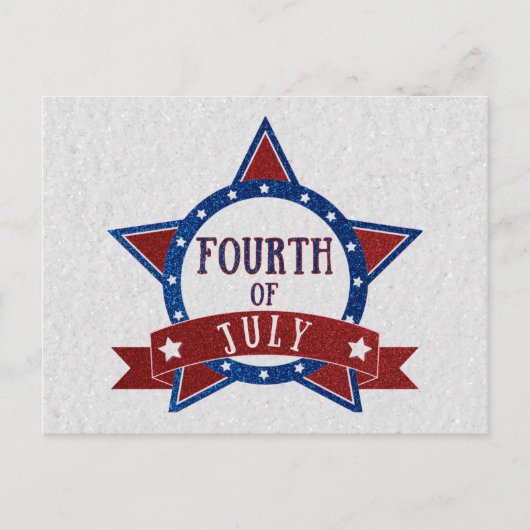 Vierde Juli Glitter Briefkaart (Voorkant)