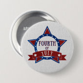Vierde Juli Glitter Ronde Button 7,6 Cm (Voorkant /achterkant)