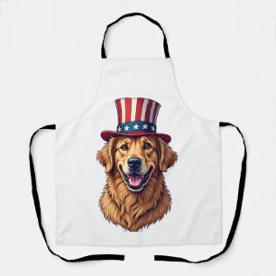 Vierde Juli Goud Retriever Vintage T-shirt 4 Schort