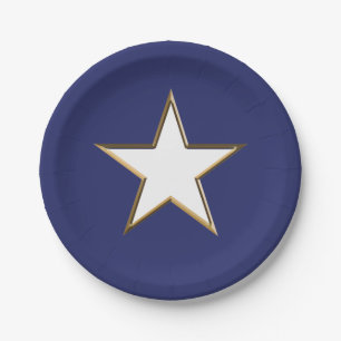 Vierde juli gouden blauwe witte ster patriottisch papieren bordje