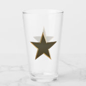 Vierde juli gouden ster helder drink glas (Voorkant)
