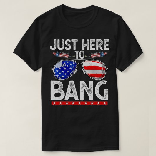 Vierde juli Grappig hier om te bang op 4 juli T-shirt (Design voorkant)