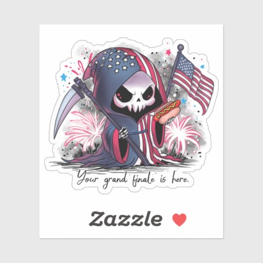Vierde juli Grim Reaper Sticker (Vel)