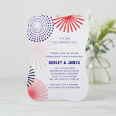 Vierde juli I Do Barbecue Verloving Invitation Kaart (Staand voorkant)