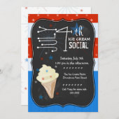 Vierde juli Ice Cream Social Kaart (Voorkant / Achterkant)