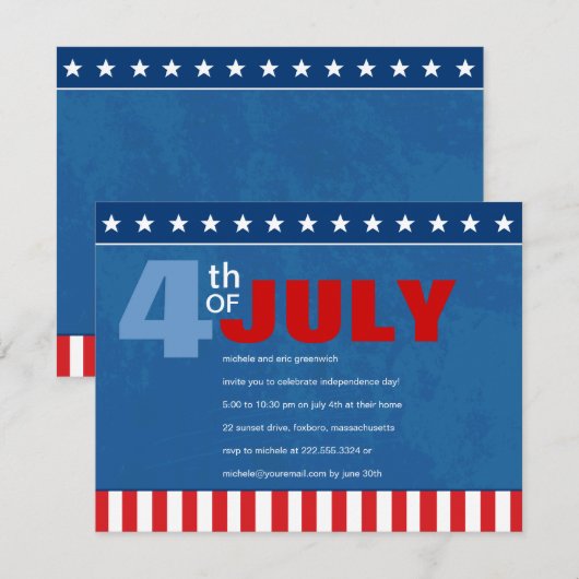 Vierde juli kaart (Voorkant / Achterkant)