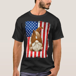 Vierde Juli Kabouter Grafische Patriottische Paard T-shirt