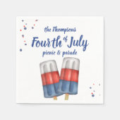 Vierde juli Leuke Whimsical Popsicle Waterverf Servet (Voorkant)